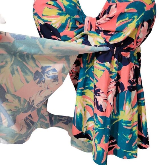 Raisins Curve Atlantic Tankini Swim Top Women Size 24W Multicolor Swimsuit NWT - Picture 6 of 13
